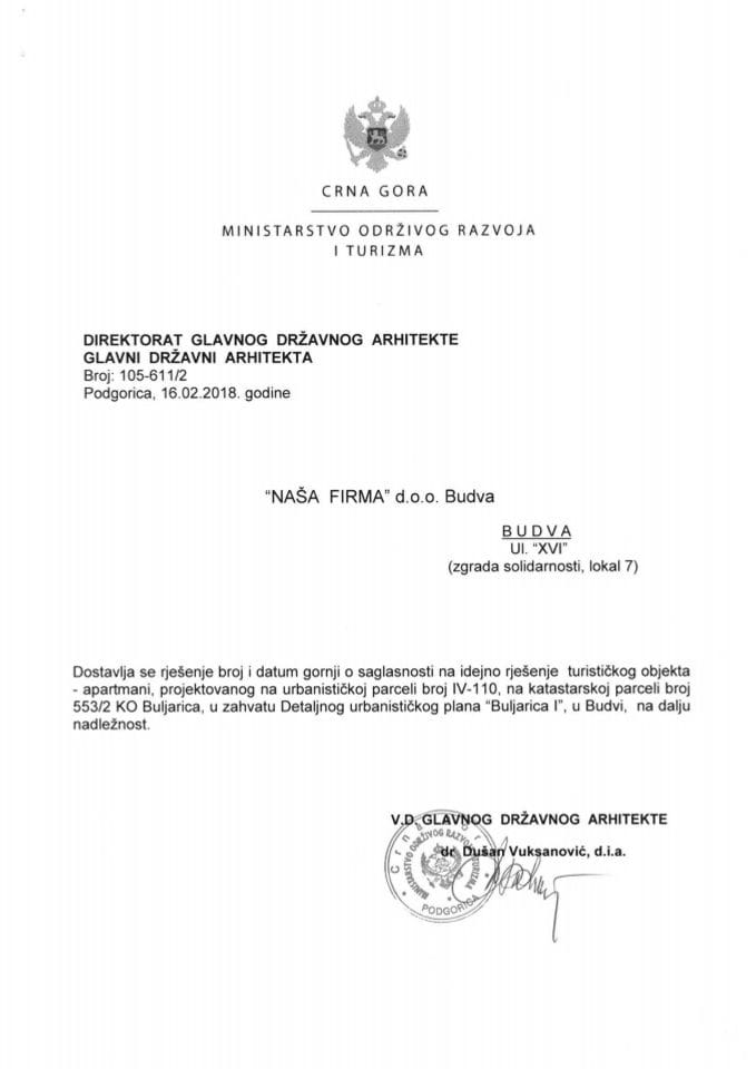 19.02.2018. Rješenje - NAŠA FIRMA - Budva