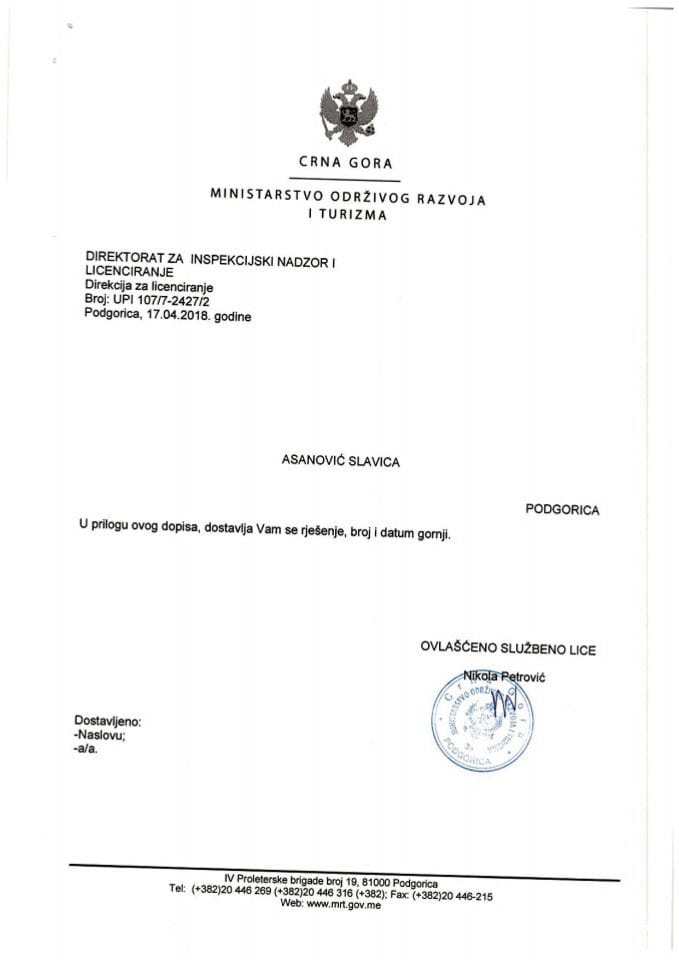 UPI-107-7-2427-2 SLAVICA ASANOVIĆ