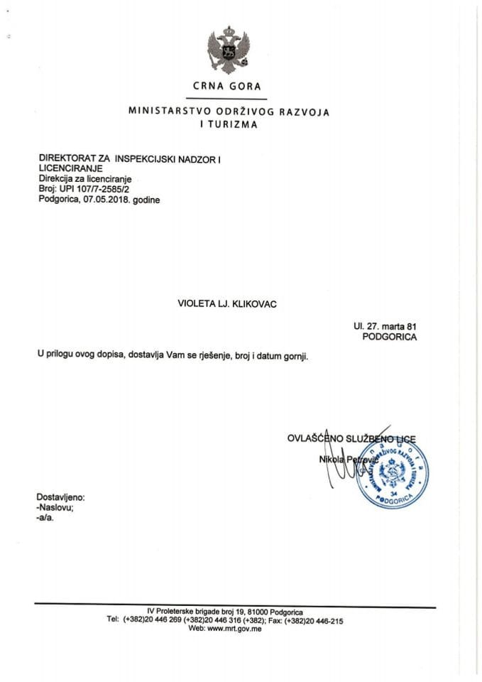 UPI-107-7-2585-2 VIOLETA LJ. KLIKOVAC