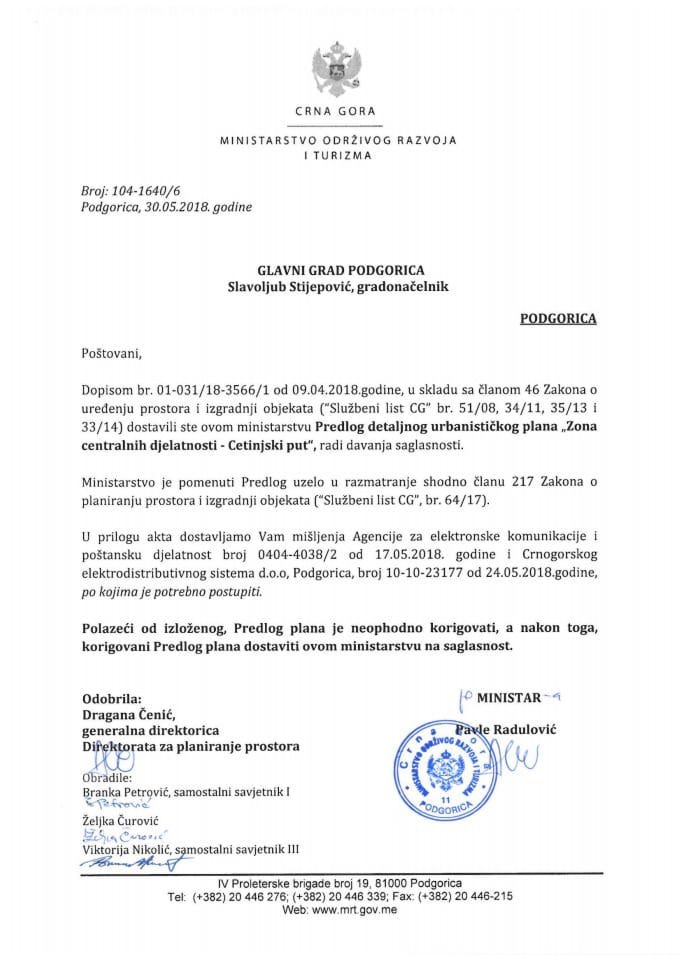 104-1640_6 Predlog DUP Zona centralnih djelatnosti-Cetinjski put, Glavni grad Podgorica