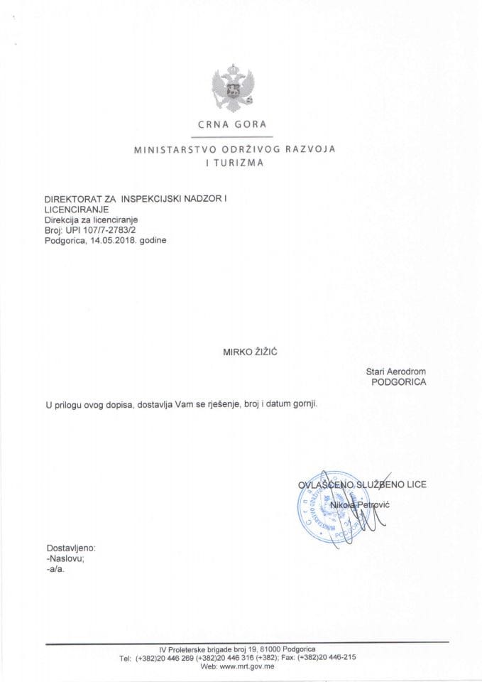 UPI 107-7 - 2783-2  MIRKO ŽIŽIĆ