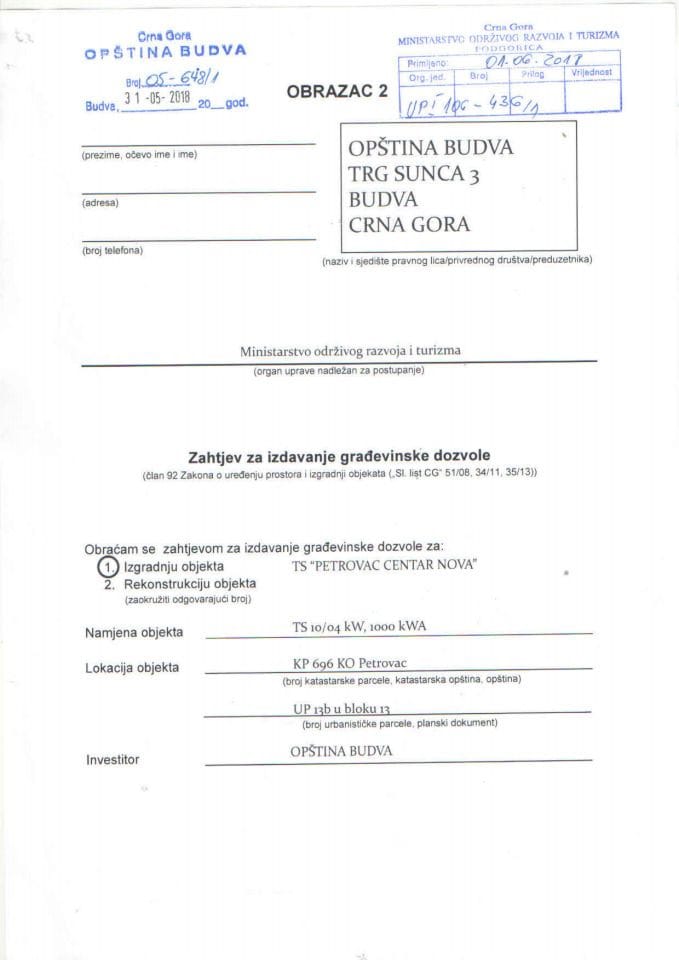 UPI 106_436_1 Opstina Budva