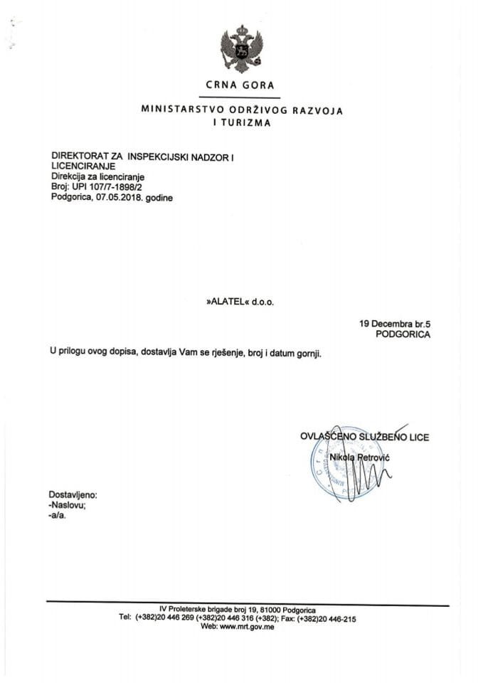 UPI-107-7-1898-2 ALATEL DOO