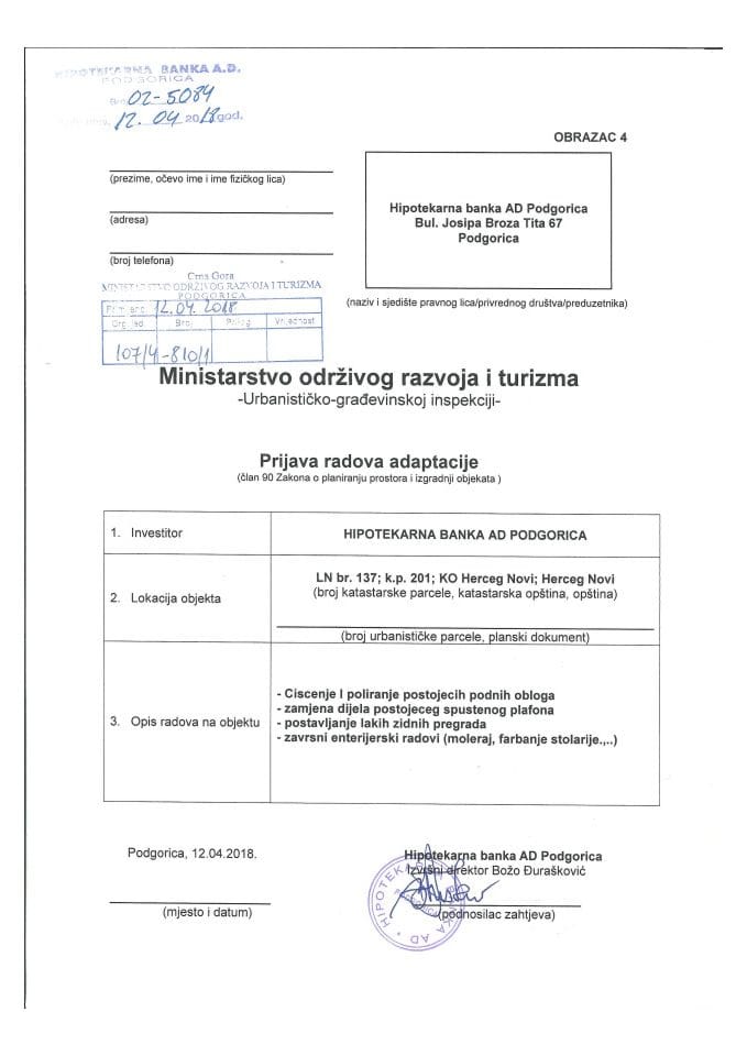 107_7_810_1 Hipotekarna banka ad Podgorica