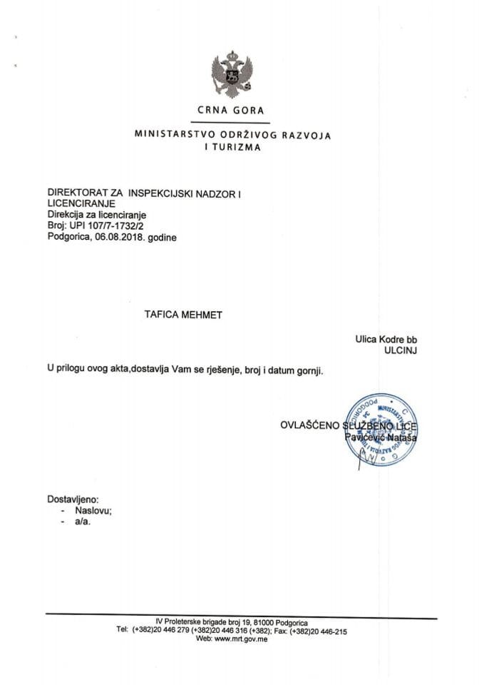 UPI-107-7 1732-2 TAFICA MEHMET