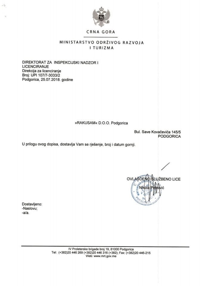 UPI-107-7-3033-2 RAKUSAM DOO PODGORICA