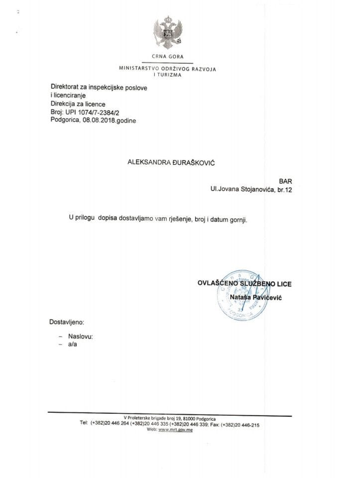 UPI-1074-7-2384-2 ALEKSANDRA ĐURAŠKOVIĆ