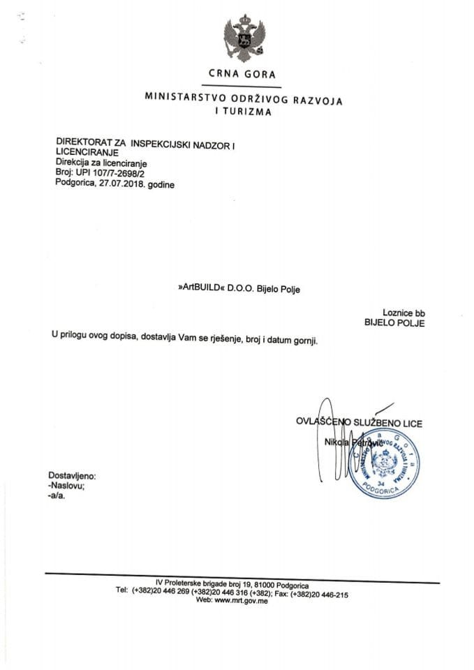 UPI-107-7-2698-2 ARTBUILD DOO BIJELO POLJE