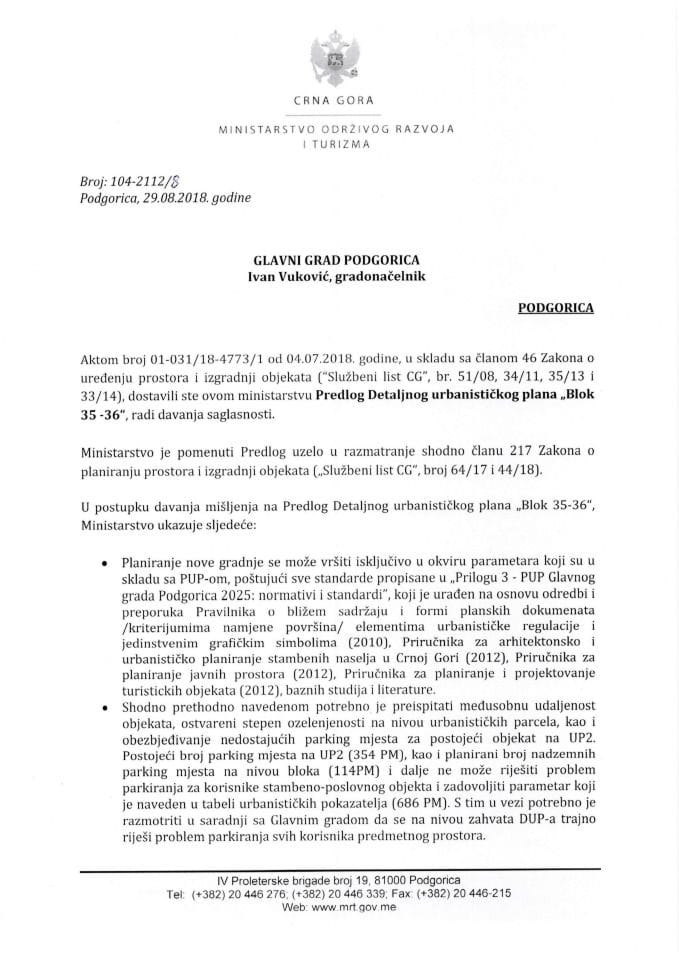 104_2112_8 Predlog DUP-a Blok 35 36 Glavni grad Podgorica