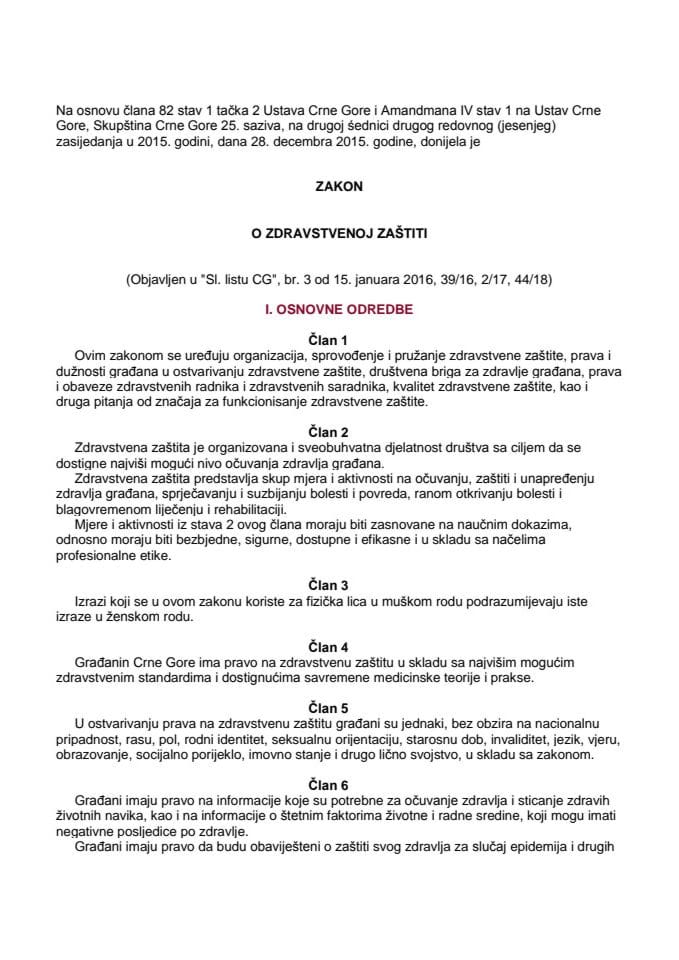 Zakon o zdravstvenoj zaštiti