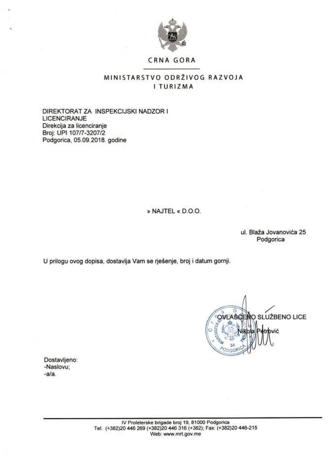 UPI-107-7-3207-2 NAJTEL  DOO