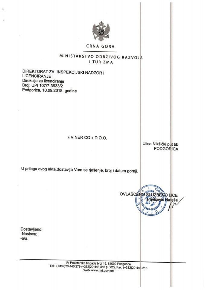 UPI-107-7-3633-2 VINER CO DOO