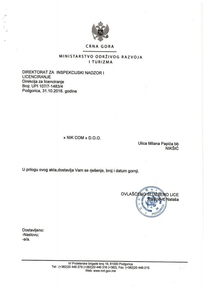 UPI-107-7-1483-4 NIK COM DOO