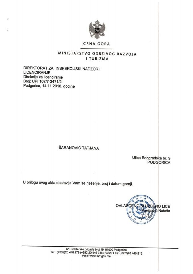 UPI-107-7-3471-2 TATJANA ŠARANOVIĆ