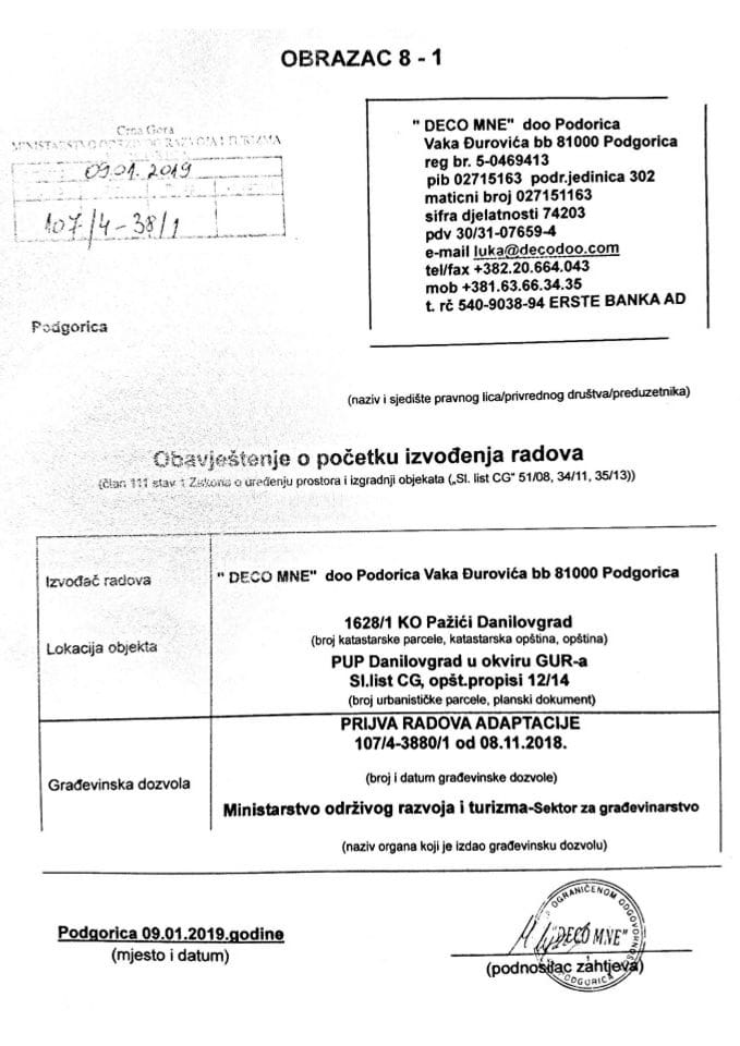 107-4-38-1 DECO MNE doo Podgorica