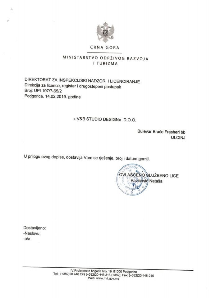 UPI-107-7-65-2 V&B STUDIO DESIGN DOO