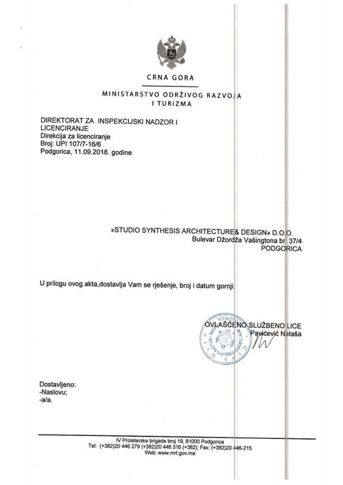 UPI-107-7-16-6 STUDIO SYNTHESIS ARCHITECTURE & DESIGN DOO