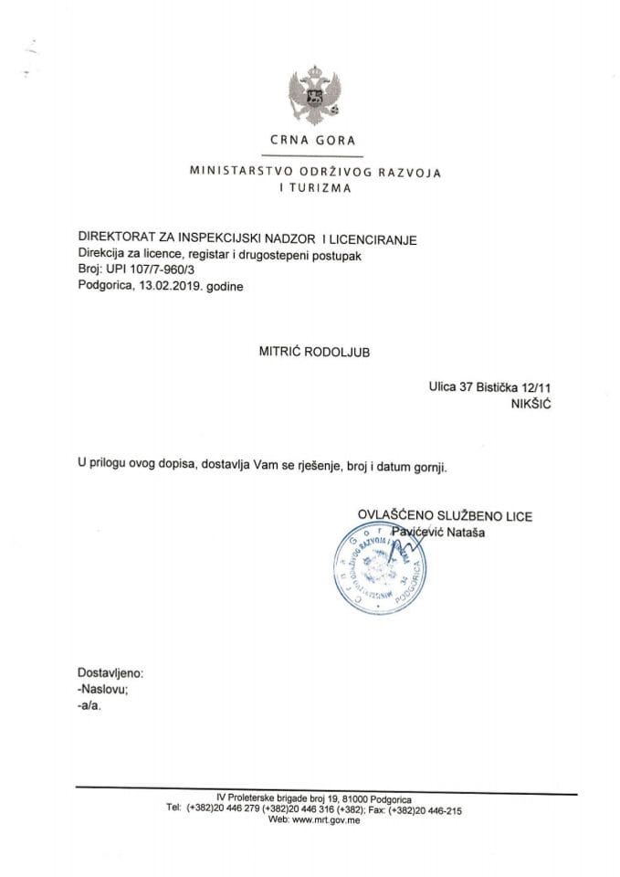 UPI-107-7-960-3 RODOLJUB MITRIĆ