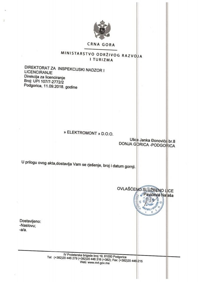 UPI-107-7-2772-2 ELEKTROMONT DOO