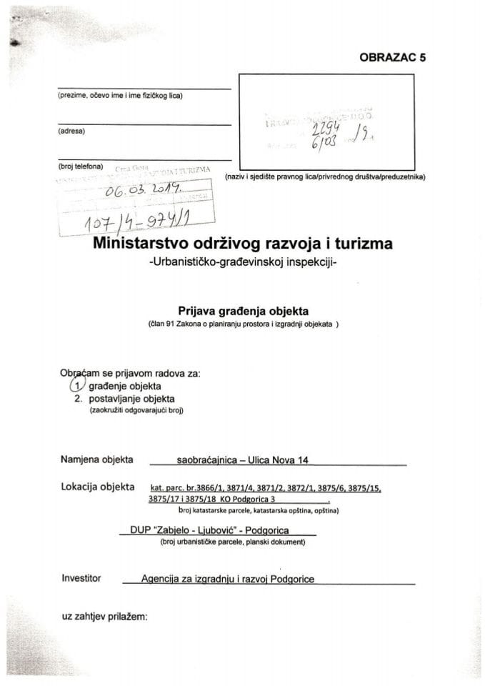 107-4-974-1 Agencija za izgradnju i razvoj Podgorice