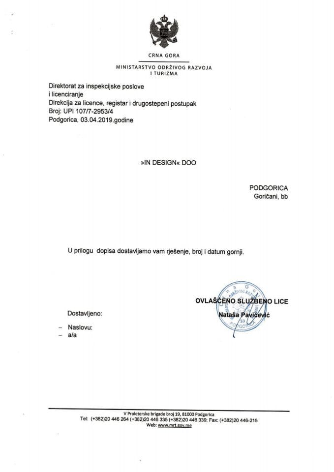 UPI-107-7-2953-4 IN DESIGN DOO