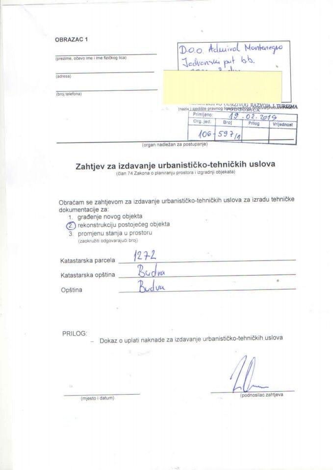 106_597_1 Доо Адмирал Монтенегро