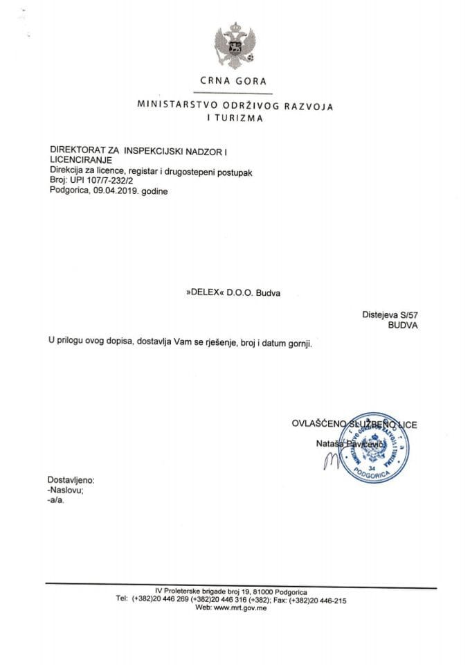 UPI-107-7-232-2 DELEX DOO BUDVA