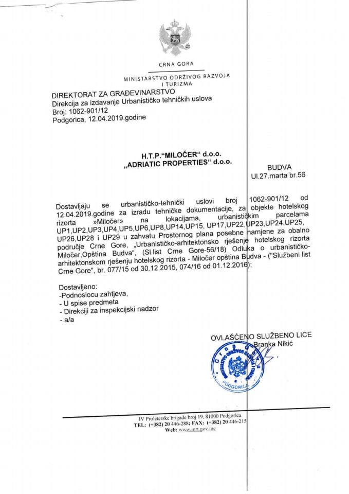 1062_901_12 Х.Т.П Милоцер Доо Адриатиц Пропертиес Доо