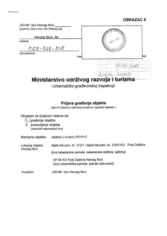 107-4-2007-1 NO-MI doo Herceg Novi