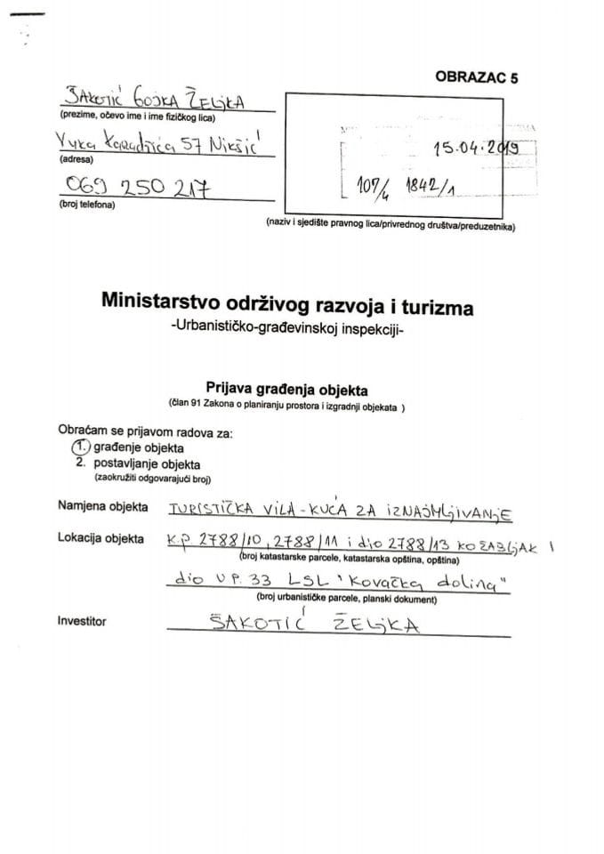 107-4-1842-1 i 107-4-1842-2 Šakotić Željka