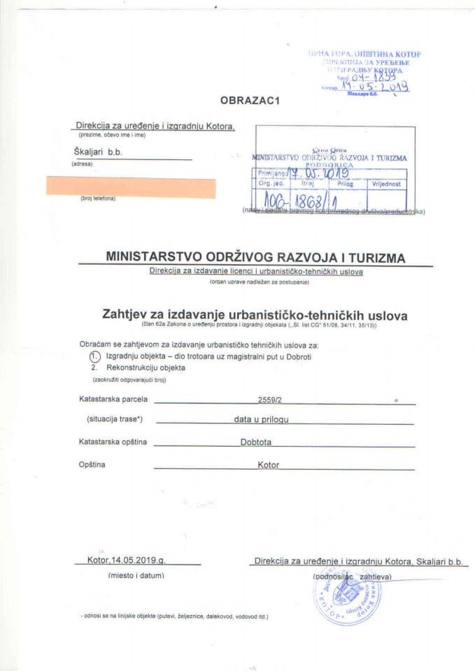 106_1868_1 Direkcija za uredjenje i izgradnju Kotor