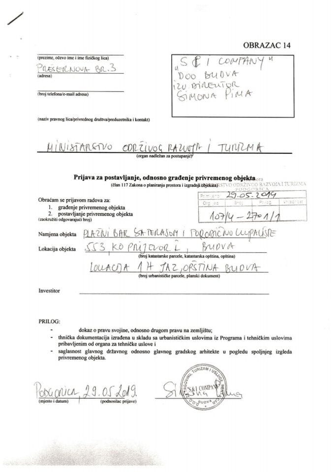 107-4-2701-1 S&I Company doo Budva