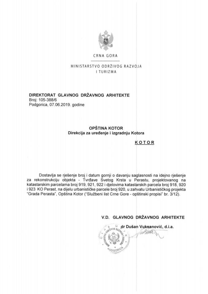 07.06.2019. Rješenje - Opština Kotor - Direkcija za uređenje i izgradnju Kotora - Kotor