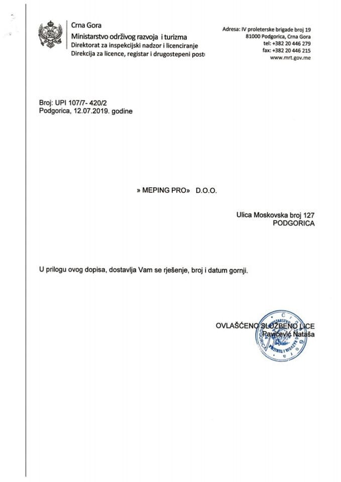 UPI-107-7-420-2 MEPING PRO DOO