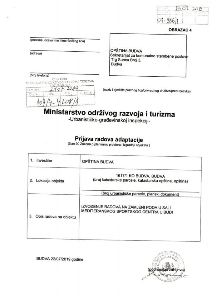 107-4-4208-1 OPŠTINA BUDVA