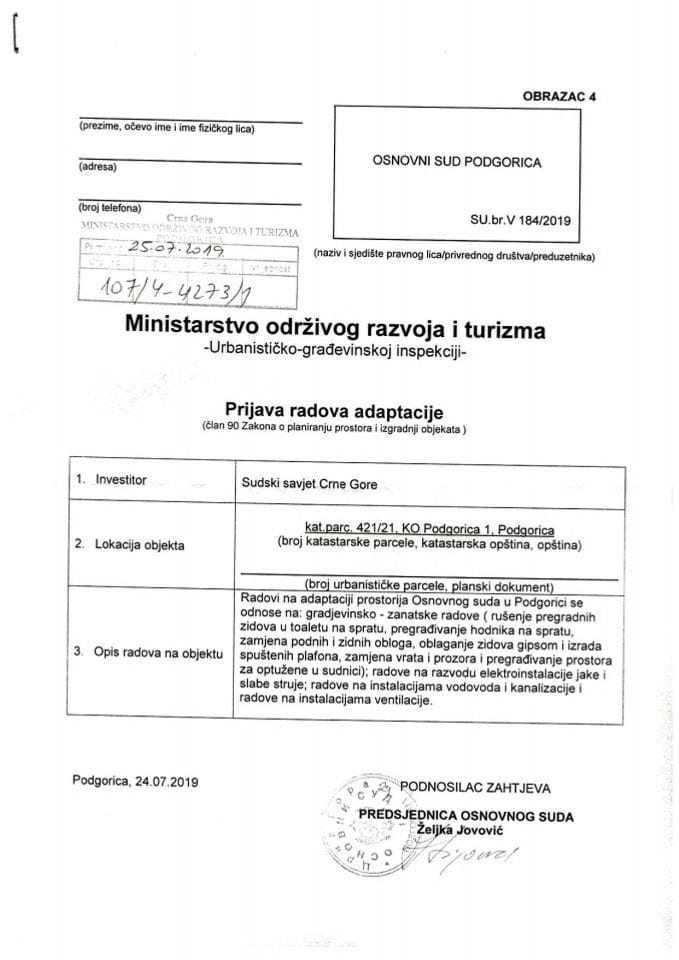 107-4-4273-1 Sudski savjet Crne Gore