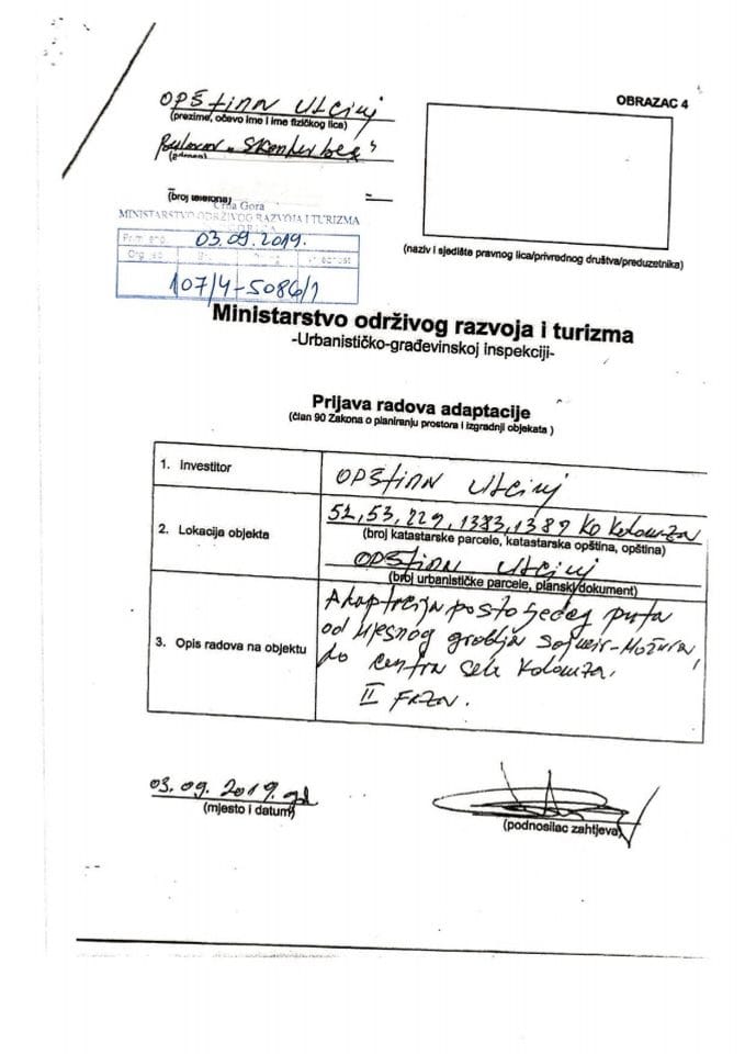 107-4-5086-1 Opština Ulcinj