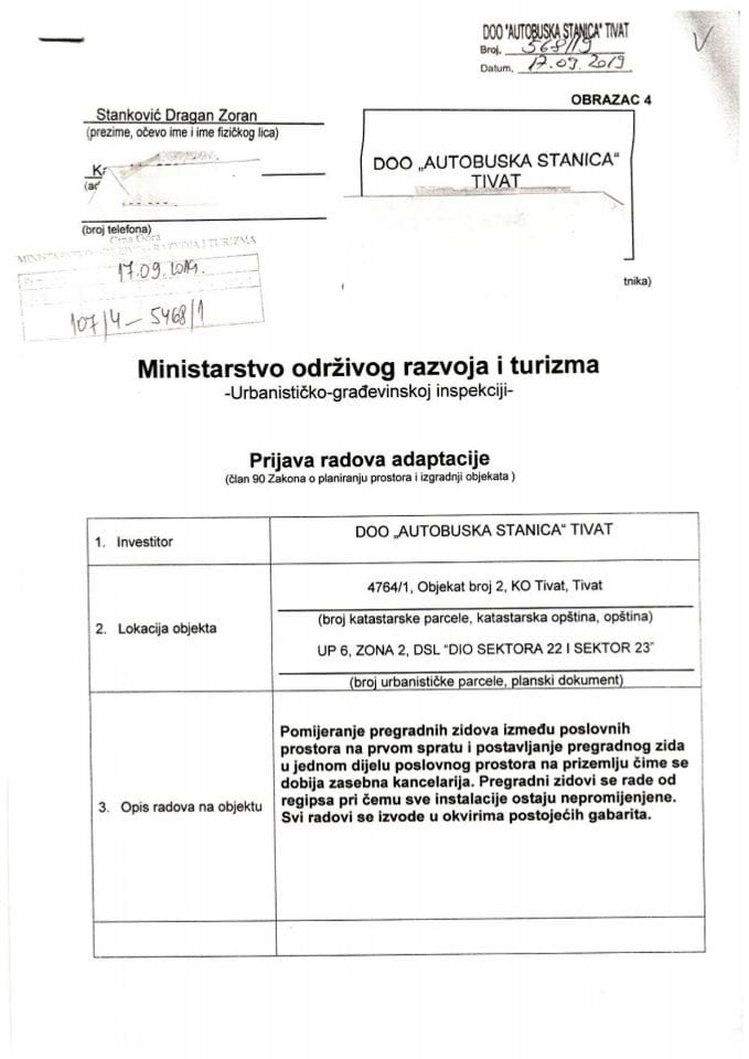 107-4-5468-1 doo AUTOBUSKA STANICA Tivat