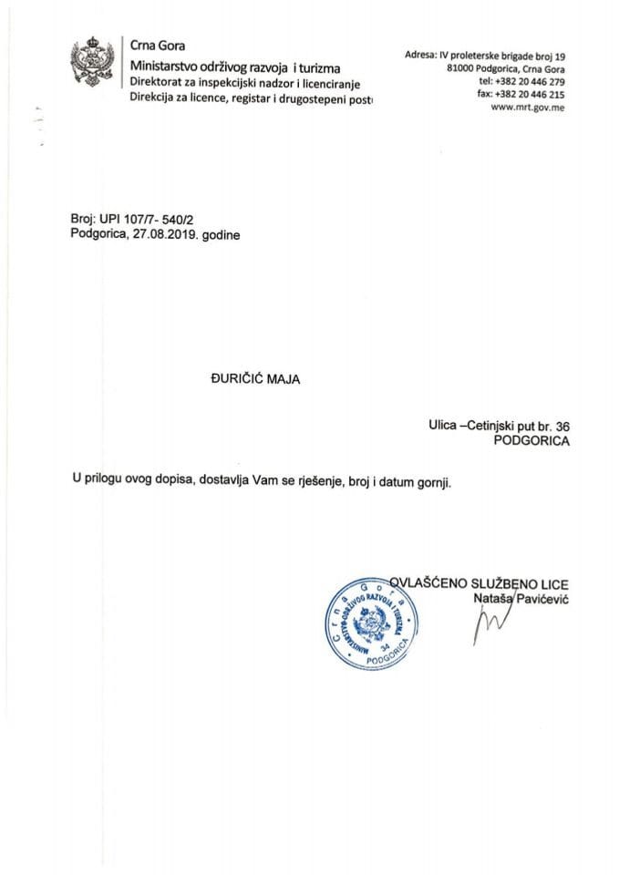 UPI-107-7-540-2 MAJA ĐURIČIĆ
