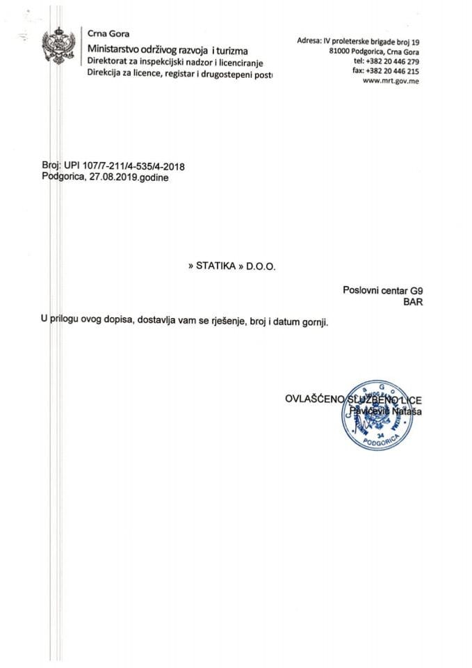 UPI-107-7-211-4-535-4-2018 STATIKA DOO