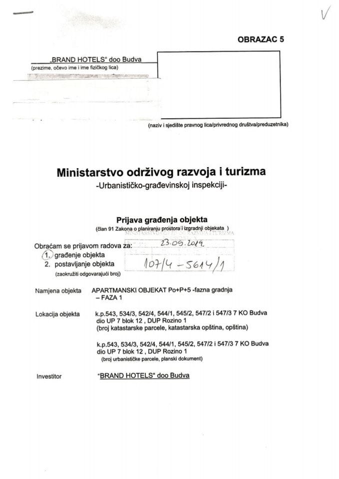 107-4-5614-1 BRAND HOTELS doo Budva
