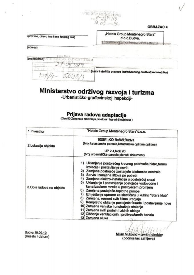 107-4-5698-1 Hotels Group Montenegro Stars d.o.o.