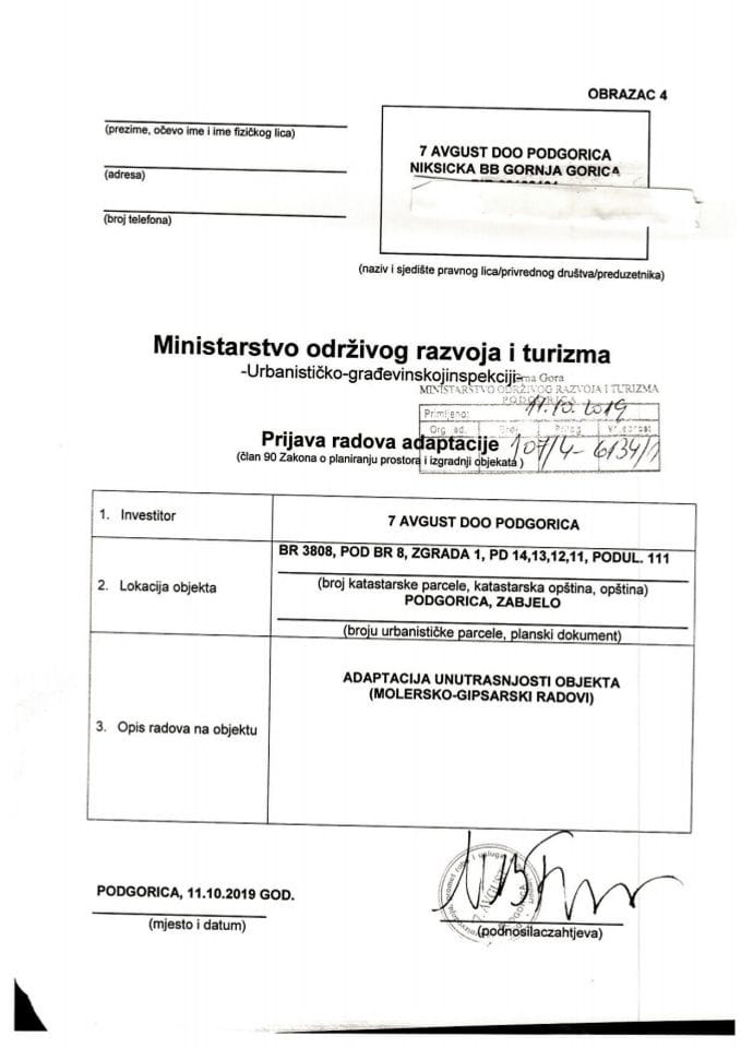 107-4-6134-1 7 AVGUST DOO Podgorica