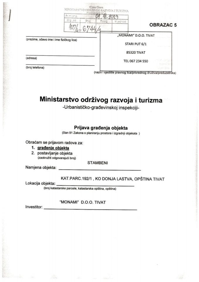 107-4-6744-1 MONAMI D.O.O. Tivat