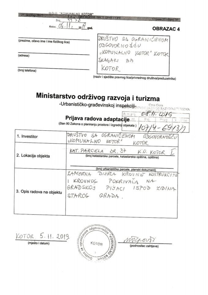 107-4-6913-1 doo KOMUNALNO KOTOR