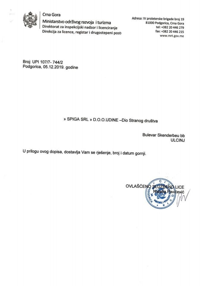 UPI-107-7-744-2 SPIGA SRL DOO UDINE-DSD