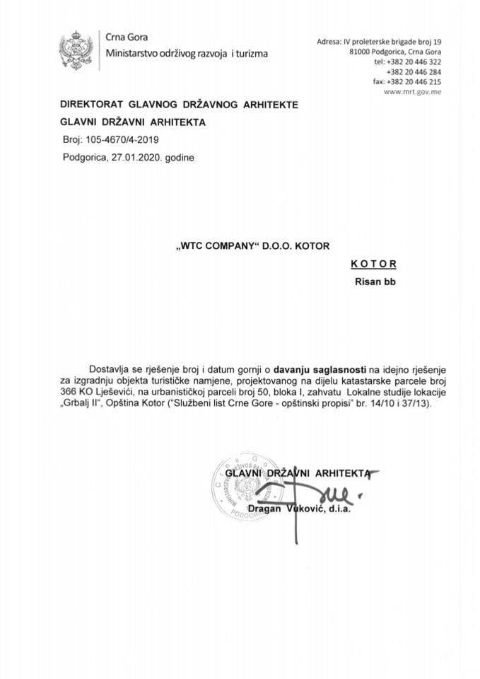 27.01.2020. Rješenje - WTC Company d.o.o. - Kotor