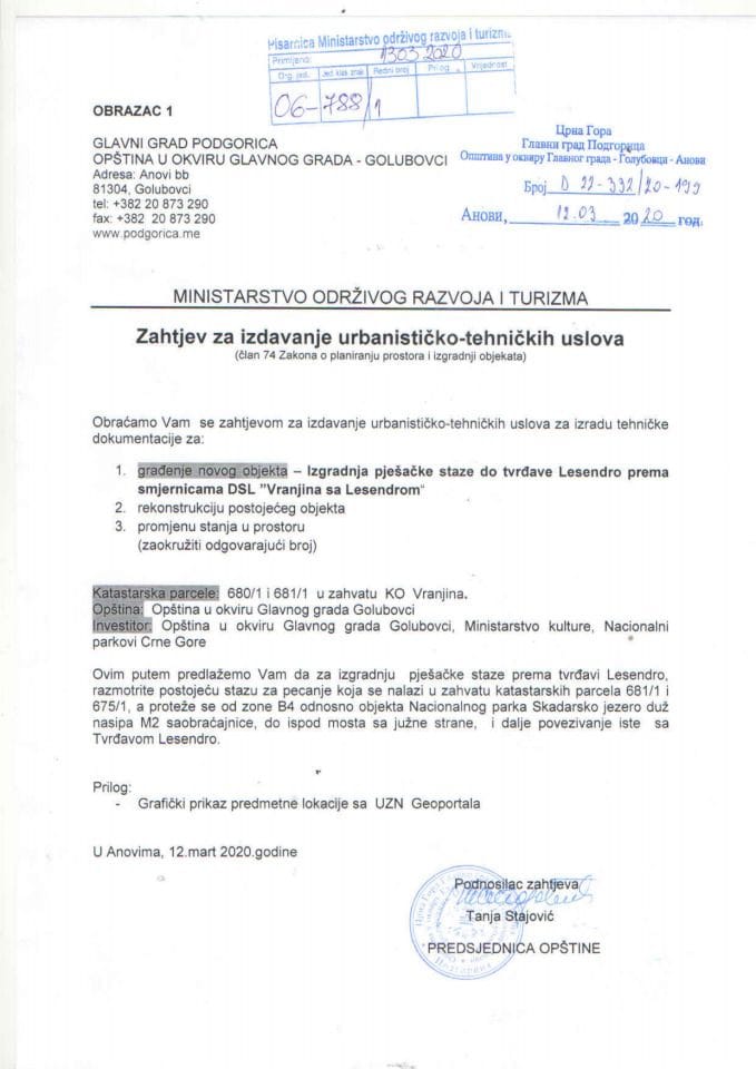 06_788_1 Glavni grad Podgorica - Golubovci