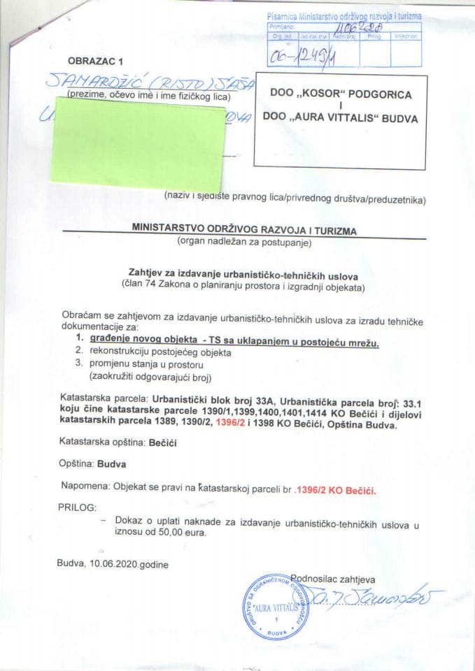 06_1249_1DOO Kosor Podgorica i DOO Aura Vittalis