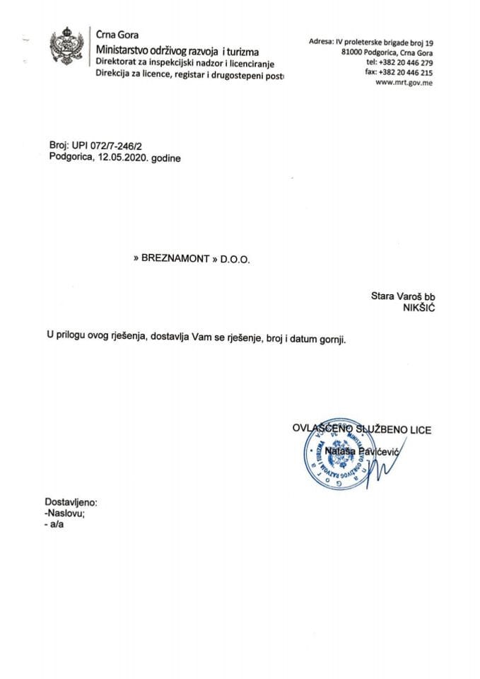 UPI-072-7-246-2 BREZNAMONT DOO